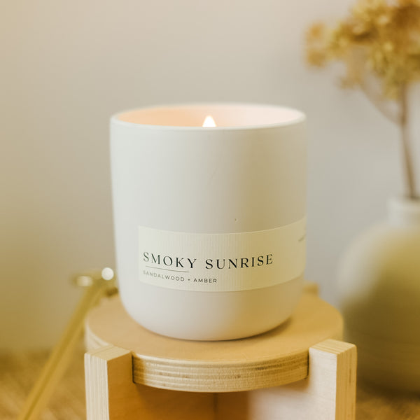Smoky Sunrise Candle (Matte White Ceramic)