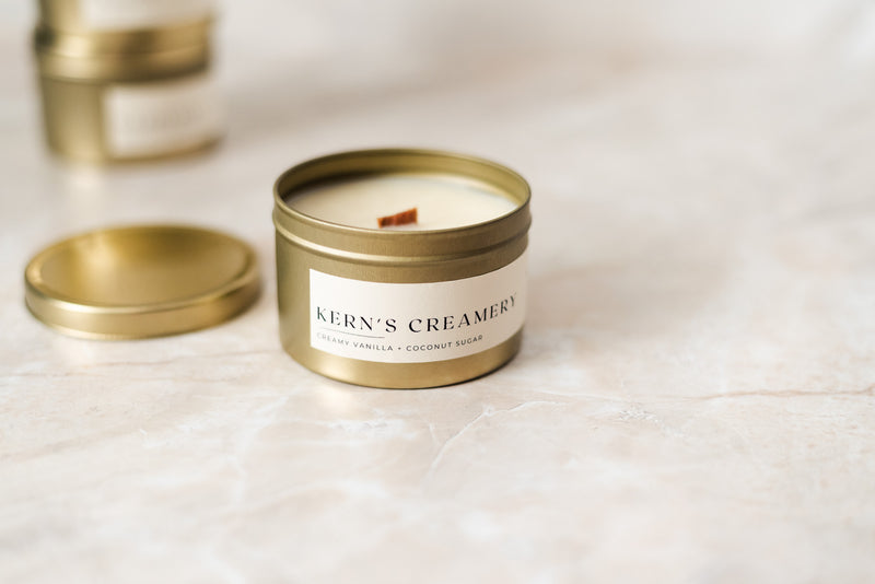 Kern's Creamery Candle (Gold Mini Tin)