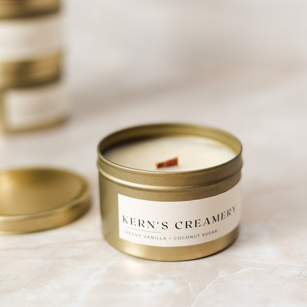 Kern's Creamery Candle (Gold Mini Tin)
