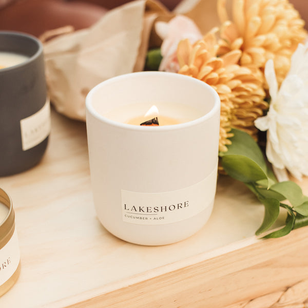 Lakeshore Candle (Matte White Ceramic)