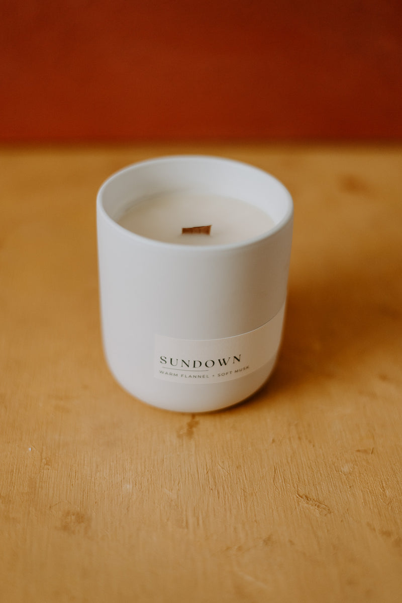 Sundown Candle (Matte White Ceramic)