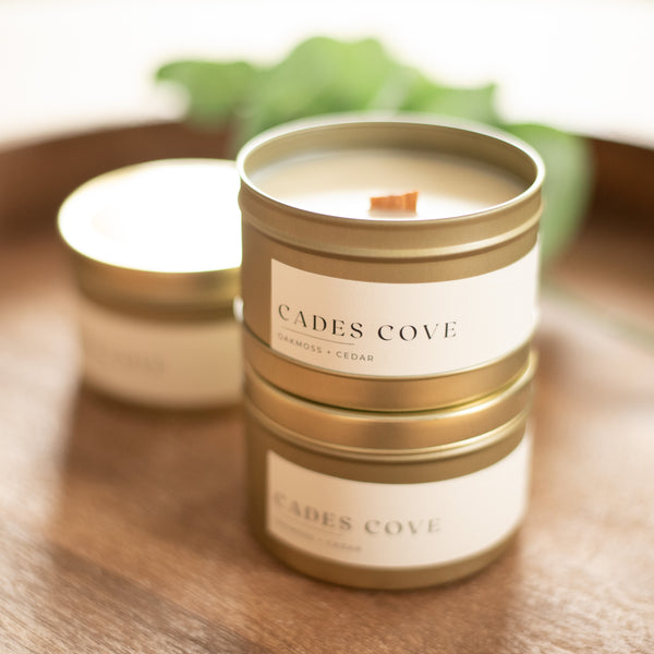 Cades Cove Candle (Gold Mini Tin)